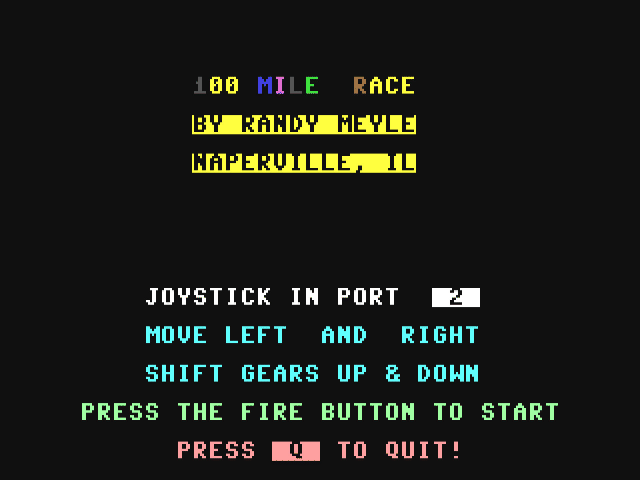 100 Percent Dynamite title screen for Commodore 64